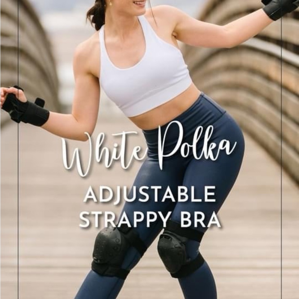 Zyia white polka dot bra